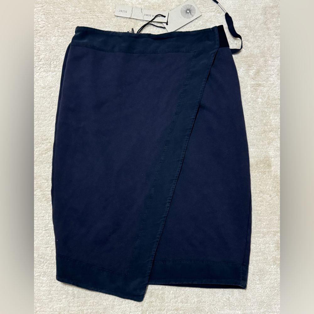 Silent x DAMIR DOMA Tulip ASYMMETRICAL WRAP Skirt Side Pockets Cotton Pull On S